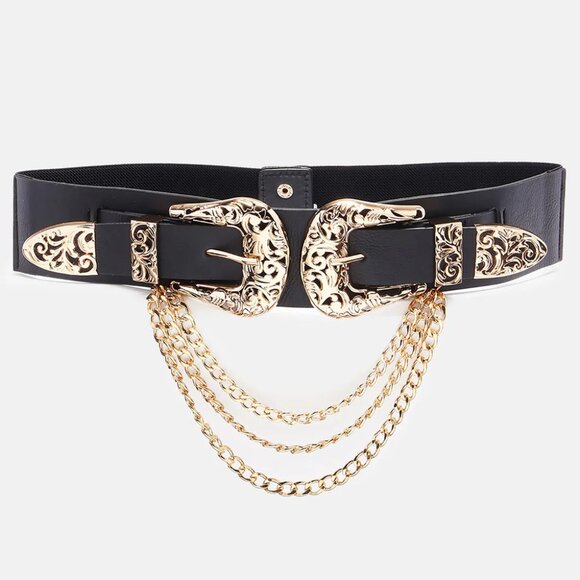 3/for $10π - Cinched Waist Chain Link Belt (L/XL/OS) - Picture 1 of 12